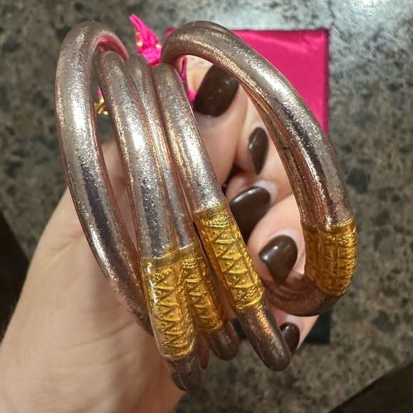 Rose Gold BuDha Girl All Weather Bangles - Picture 1 of 7